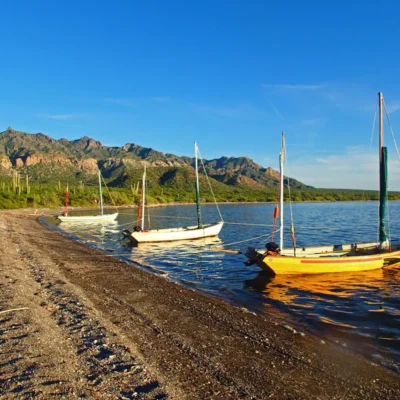 Beatriz anchorage while sailing in Bahia de Conception, Mexico.
