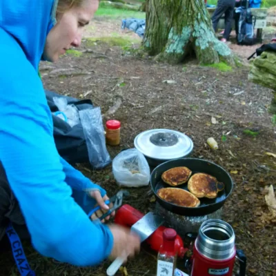 Pancakes for breakfast before hiking in the northeast.