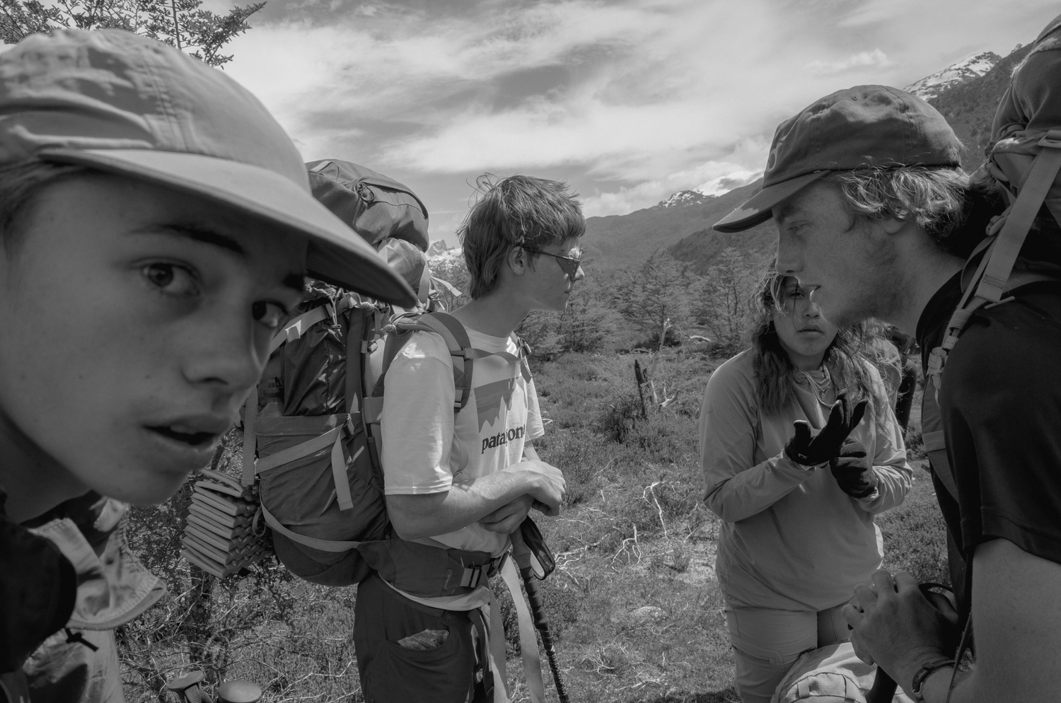 People hiking and discussing