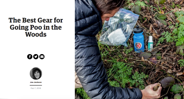 Outside magazine's Gear Guy with kit for pooping in the woods