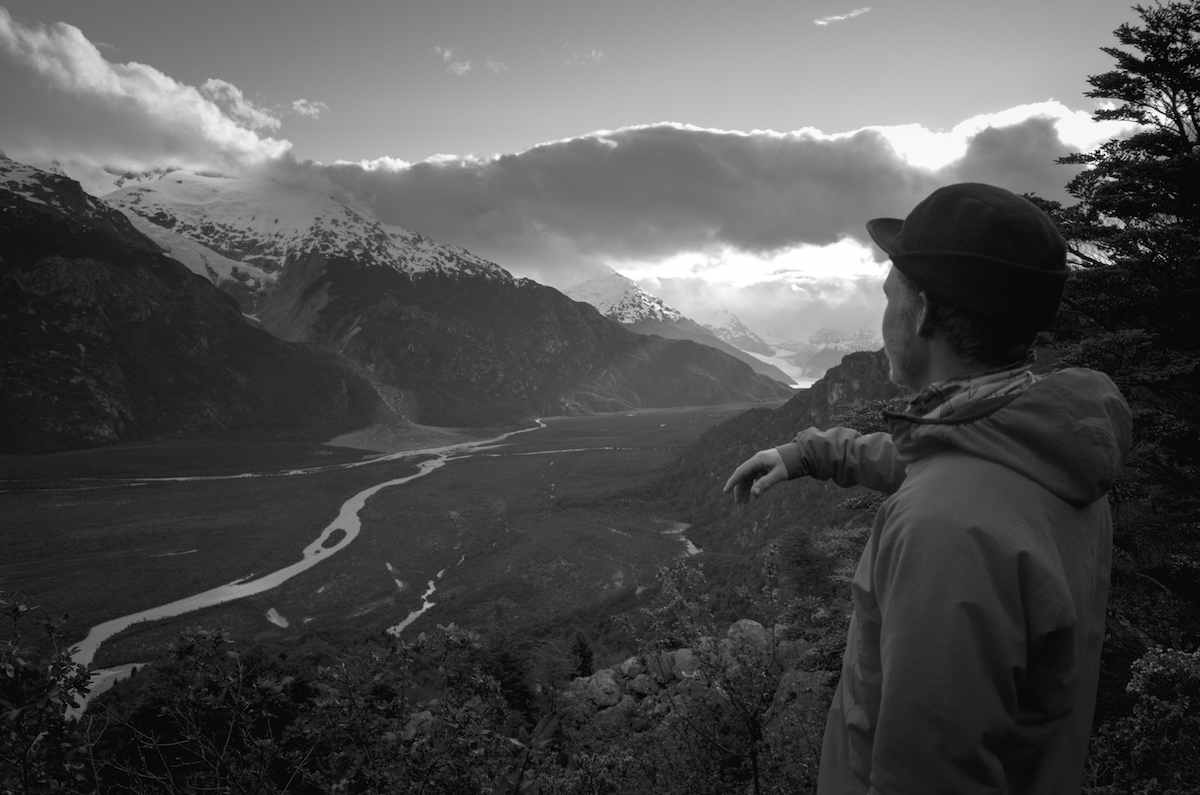 Person overlooking river valley