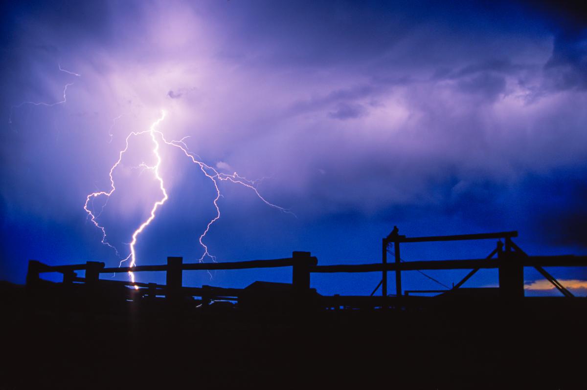 Lightning striking