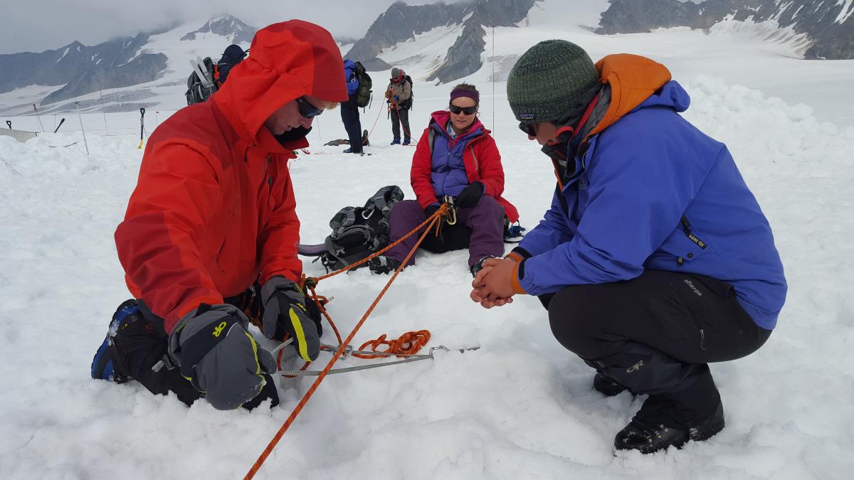 Practicing Crevasse Rescue
