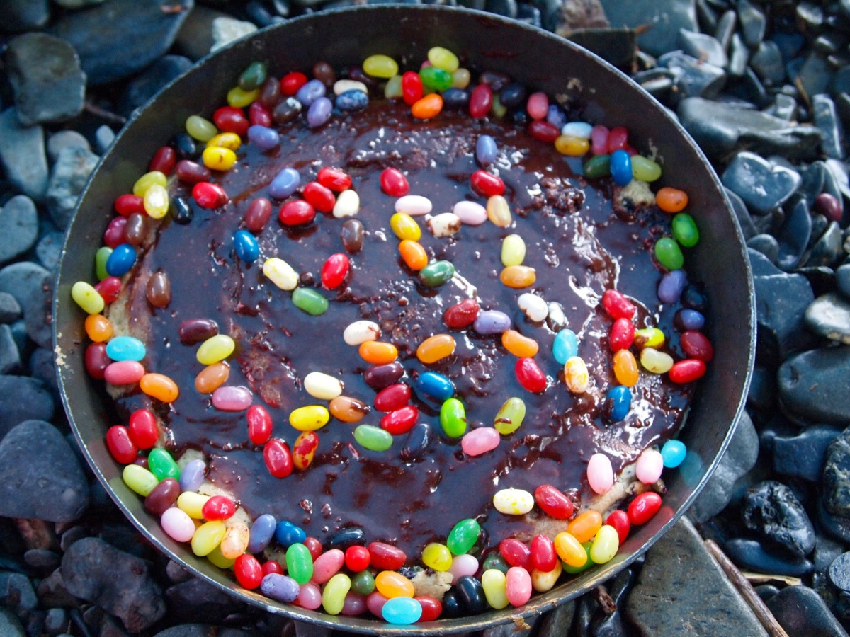 Chocolate cake with jelly beans