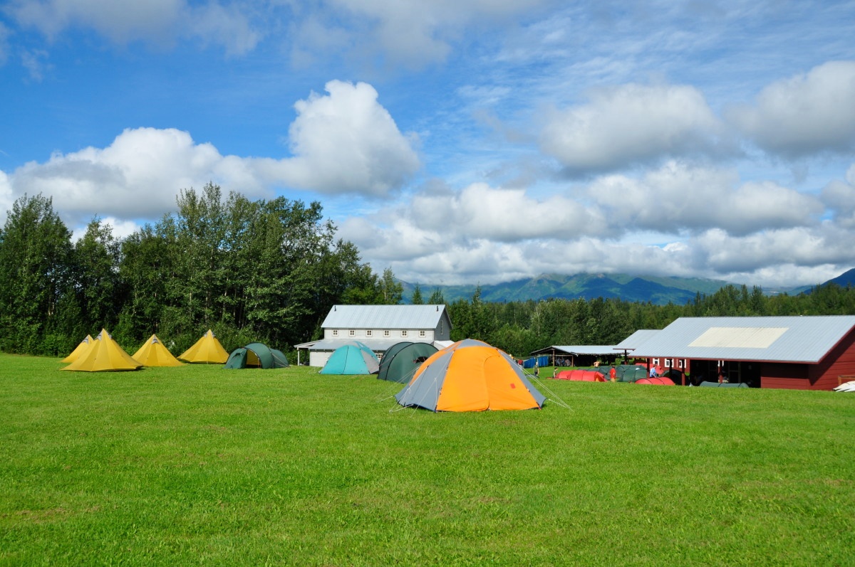 Tents pitched at NOLS Alaska.
