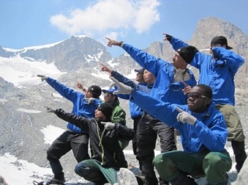 Edwin Galvez and Richard Melgar are pictured on a backpacking expedition in Wyoming in 2014.