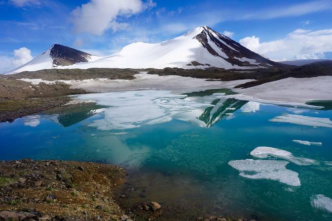 A glacial pond in Wrangell-St. Elias National Park in Alaska.