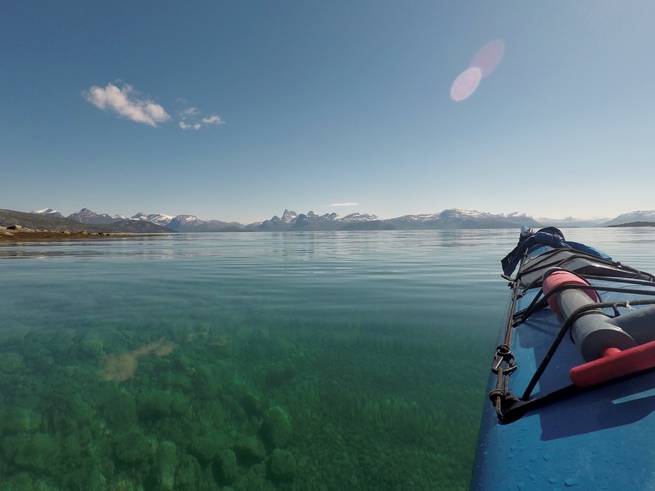 Crystal clear water for sea kayaking in Scandinavia.